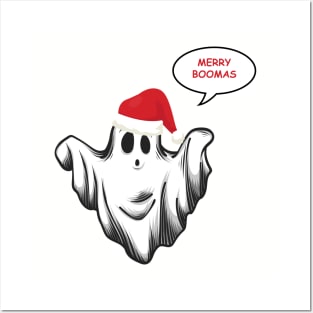 Merry Boomas Vector Design - Christmas Ghost Posters and Art